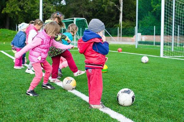 Small children playing football - soccer 