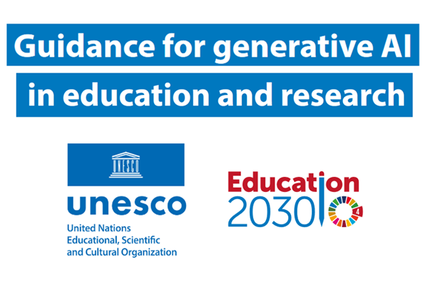 Cover of UNESCO report 'Guidance for generative AI in education and research' 