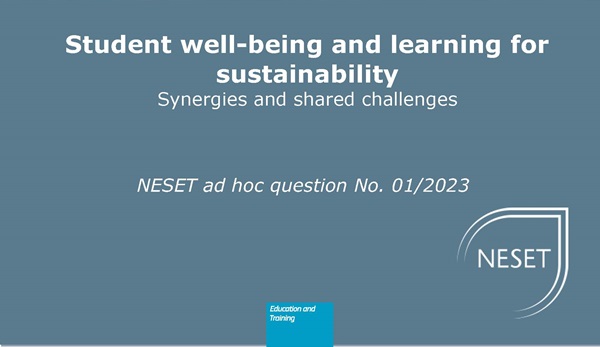 NESET report cover Student wellbeing and learning for sustainability