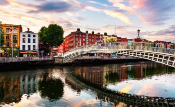 Iconic Dublin buildings on the river Liffey