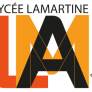Logo showing three capital letters in colour (red L,black A and orange M) topped by the name of the school lycée Lamartine and bordered on the right by the name of the town the school is located in, Mâcon.