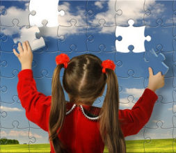 Girl with puzzle