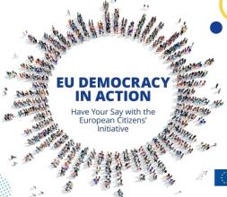 People aroung the EU Democracy in Action text