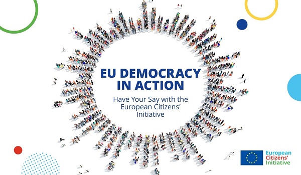 People aroung the EU Democracy in Action text